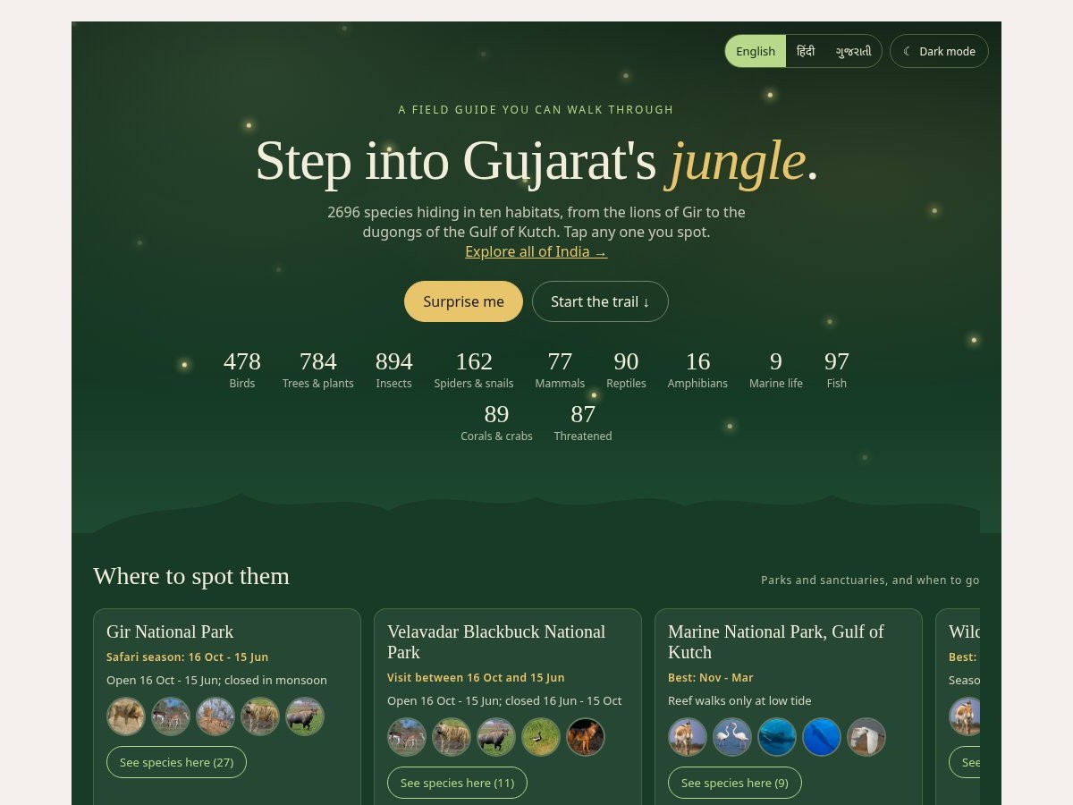 Gujarat Jungle — Wildlife Field Guide